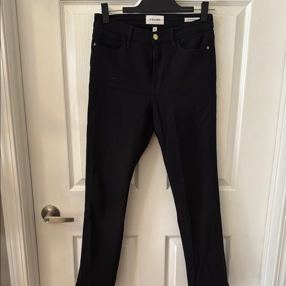 Frame Le High Straught Black Jeans